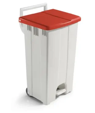 Filmop CONTENEUR POLARIS À PEDALE ROUGE 90L, Découvrez le conteneur Polaris à pédale rouge 90L de Filmop. Ce conteneur en polypropylène, conforme aux normes H.A.C.C.P, est équipé d'un couvercle à pédale et de roues de 100 mm. Taille du sac conseillée : 720×1000 mm ou 820×1000 mm. Optez pour le système SHHUT pour une fermeture en douceur et sans bruit.