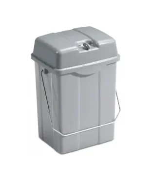 Filmop COUVERCLE À SERRURE 12L, Optez pour le couvercle à serrure 12L de Filmop avec casier en plastique gris foncé, poignée en métal et dimensions de 260x210x360 mm. Poids de 0,9 Kg et volume de 0,017 m3 pour une solution de stockage pratique.