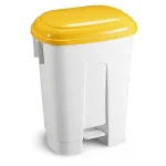 Filmop Poubelle SIRIUS 60L Jaune, Optez pour la poubelle Filmop SIRIUS 60L avec casier en plastique, civière blanche et couverture en 4 couleurs. Dimensions : 510x370x670 mm.